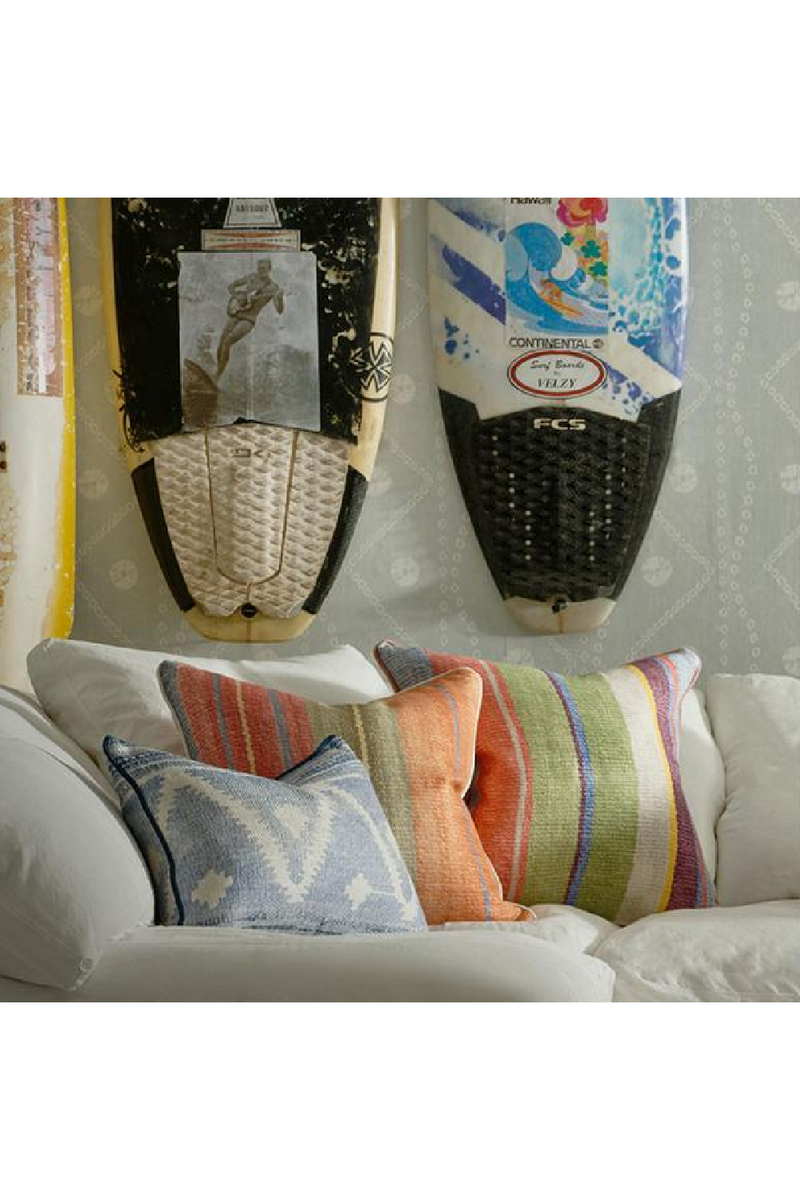 Coussin en lin à rayures multicolore | Andrew Martin Indus | Meubleluxe.fr