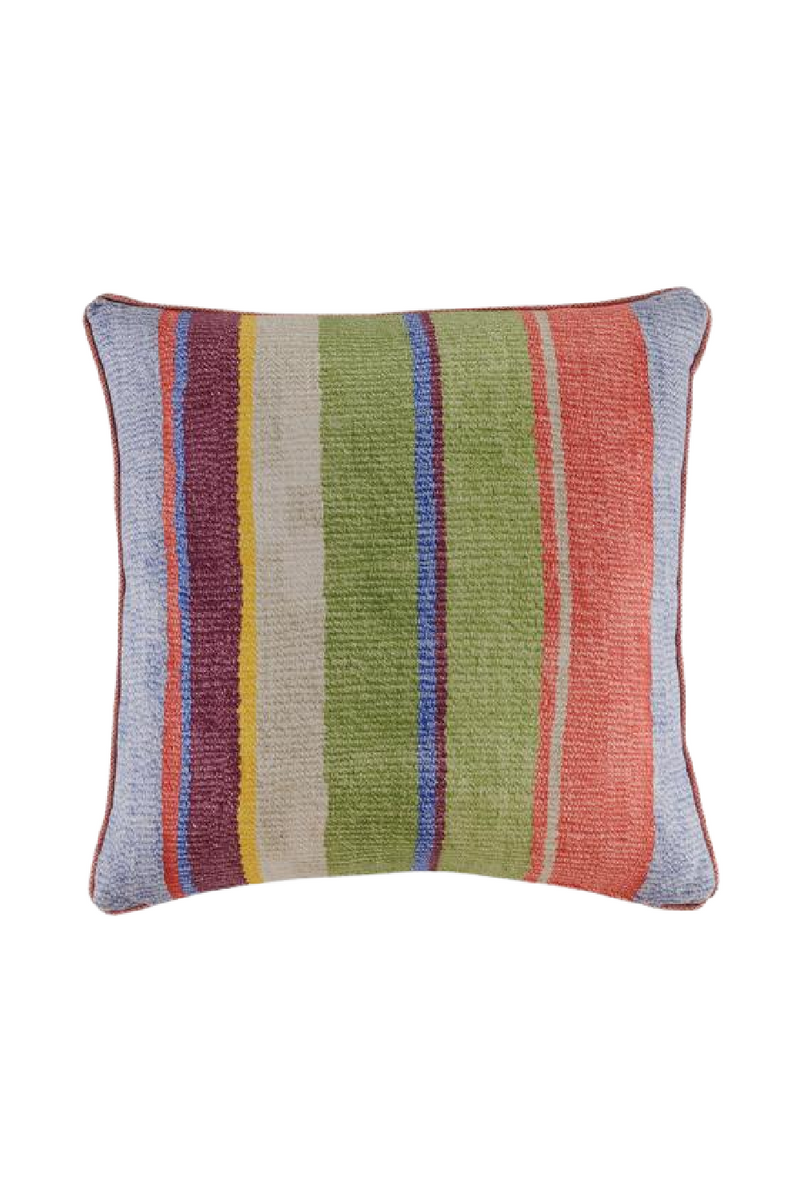 Coussin en lin à rayures multicolore | Andrew Martin Indus | Meubleluxe.fr