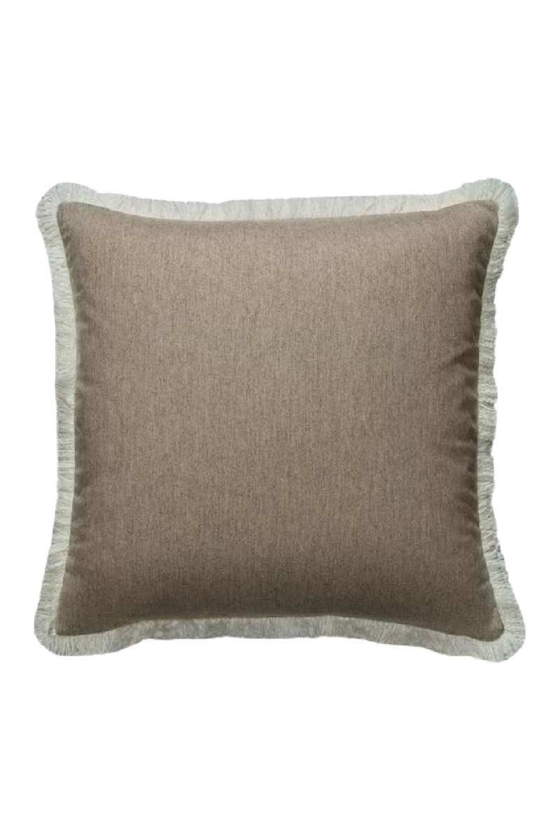 Coussin carré en laine de couleur camel | Andrew Martin York | Meubleluxe.fr