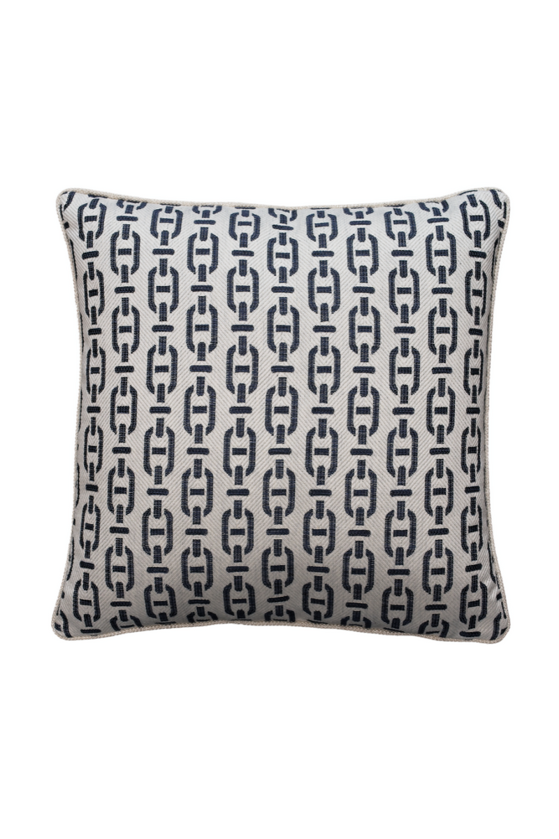 Coussin carré à motif de maillons de chaîne | Andrew Martin Burlington | Meubleluxe.fr