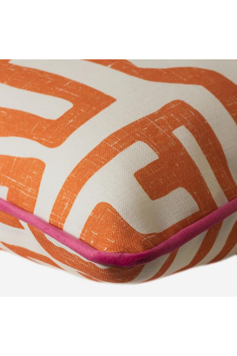 Coussin d'extérieur carré orange vif | Andrew Martin Reef | Muebleluxe.fr