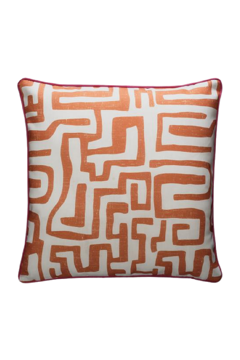 Coussin d'extérieur carré orange vif | Andrew Martin Reef | Muebleluxe.fr