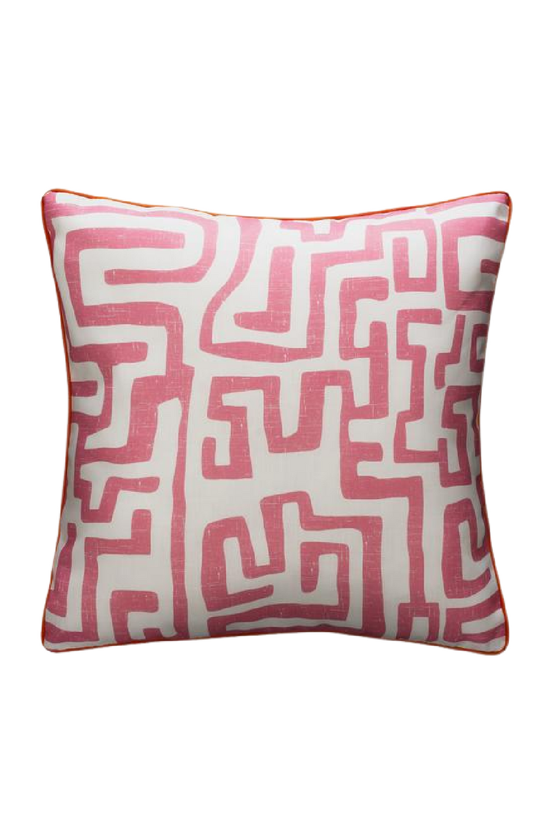 Coussin d'extérieur carré rose | Andrew Martin Reef | Muebleluxe.fr