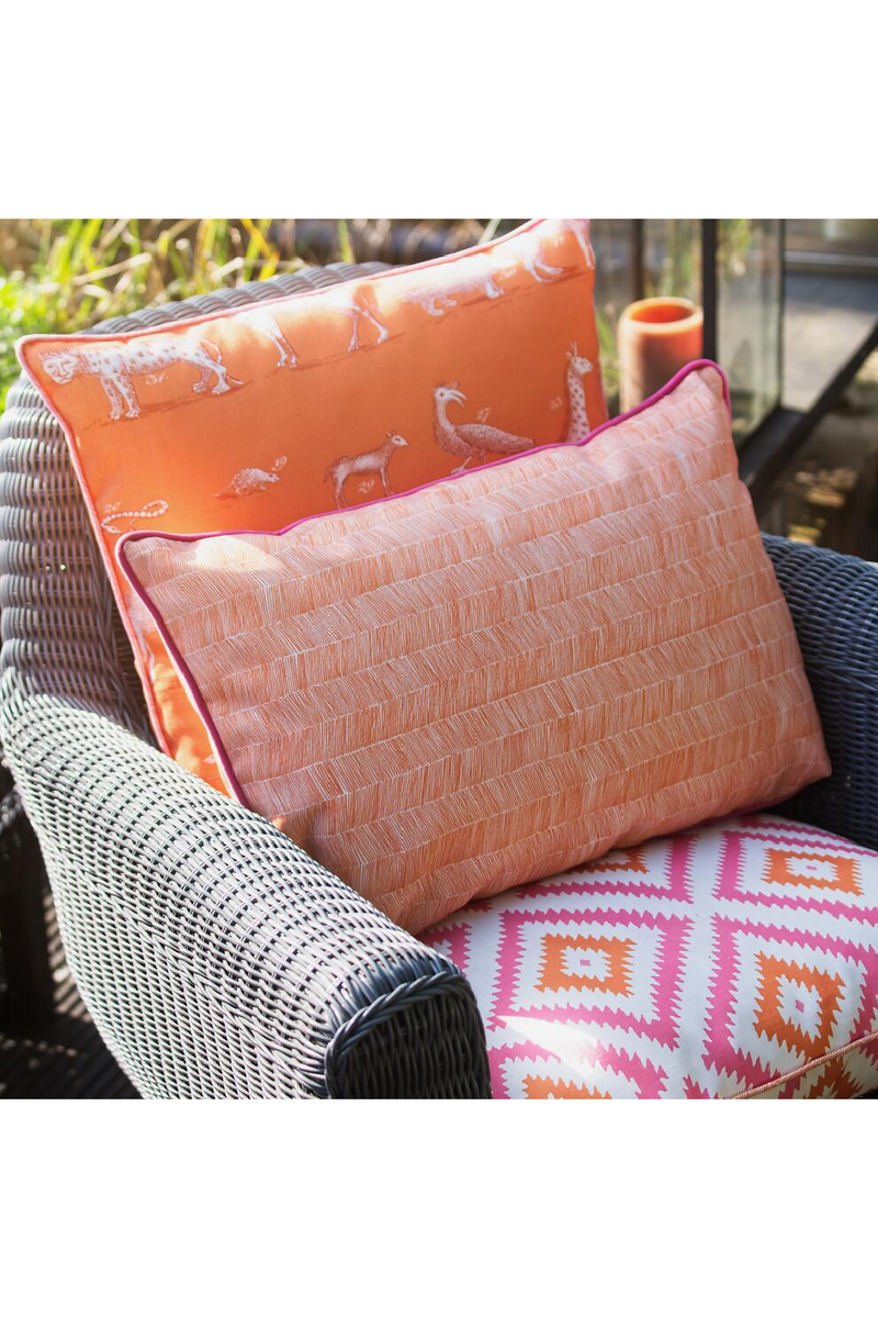 Coussin d'extérieur carré orange vif | Andrew Martin Kingdom | Meubleluxe.fr