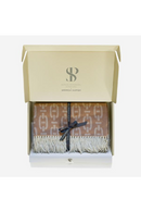 Plaid en laine et cachemire Tan Chainlink | Andrew Martin Burlington | Meubleluxe.fr