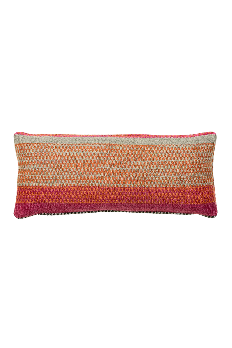 Coussin rectangulaire à rayures orange | Andrew Martin Llama | Meubleluxe.fr