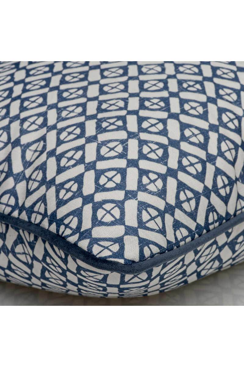 Coussin d'extérieur géométrique bleu marine | Andrew Martin Audley Navy | Meubleluxe.fr