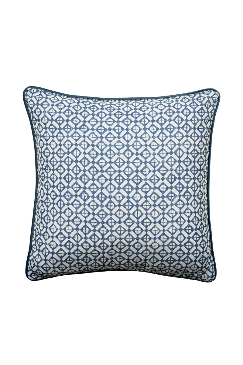 Coussin d'extérieur géométrique bleu marine | Andrew Martin Audley Navy | Meubleluxe.fr