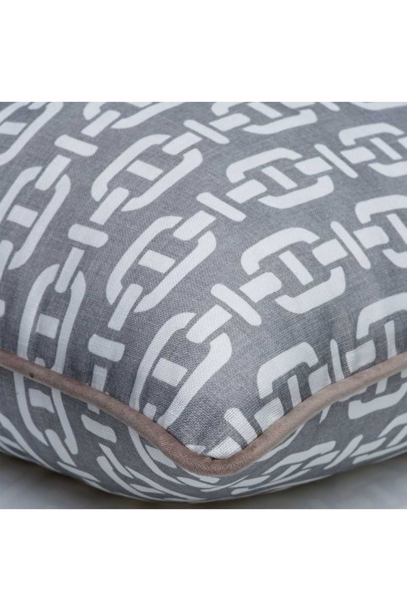 Coussin d'extérieur carré gris et blanc | Andrew Martin Burlington | Meubleluxe.fr