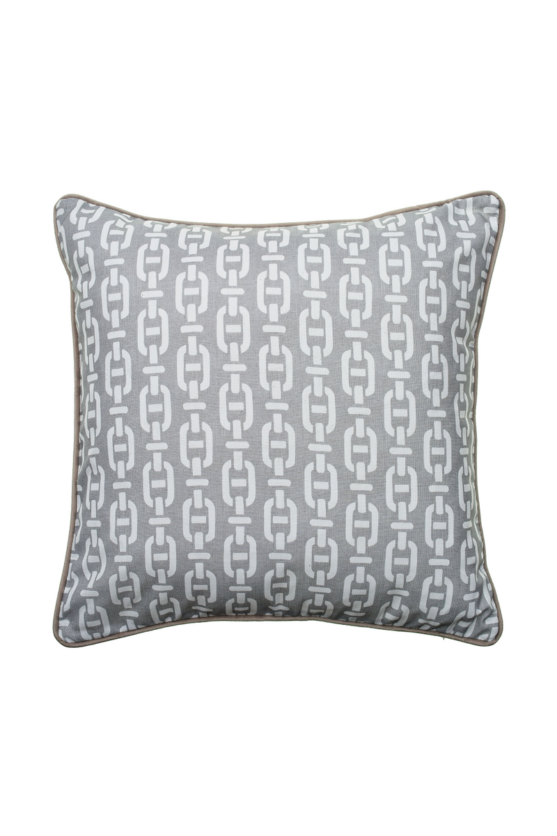 Coussin d'extérieur carré gris et blanc | Andrew Martin Burlington | Meubleluxe.fr