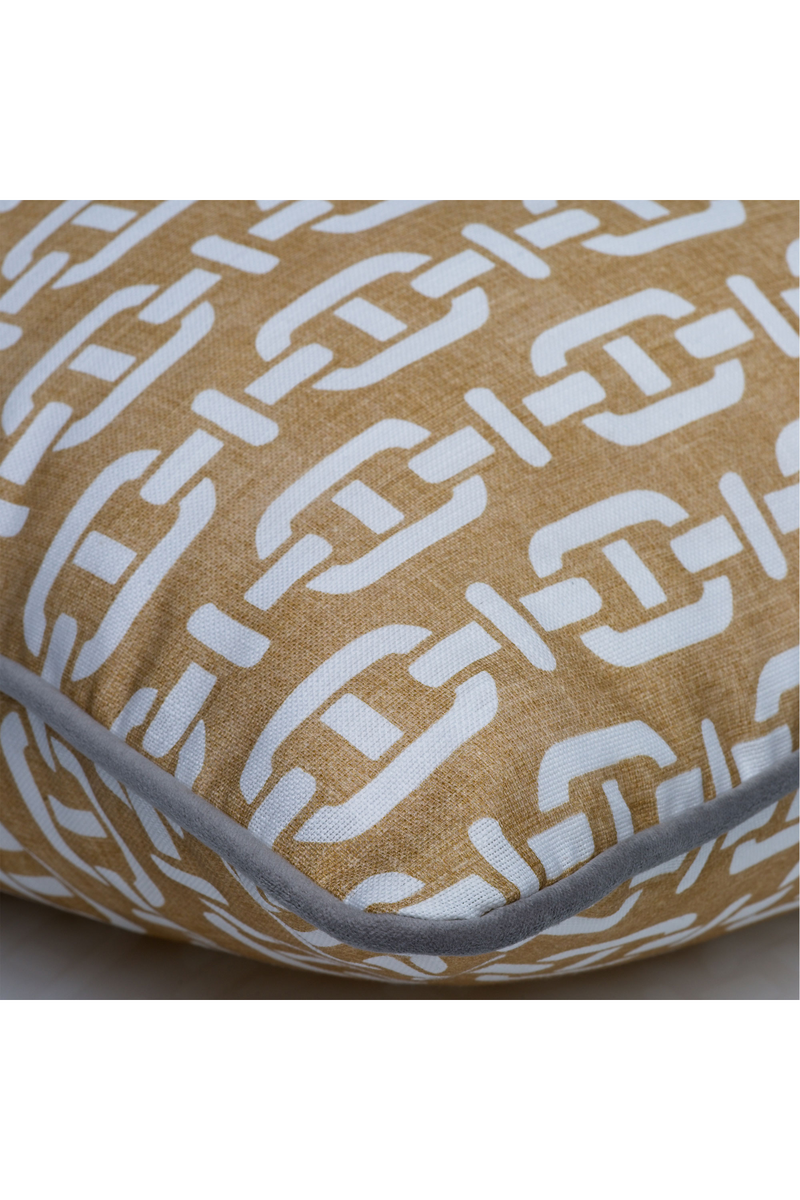 Coussin d'extérieur carré jaune et blanc | Andrew Martin Burlington | Meubleluxe.fr