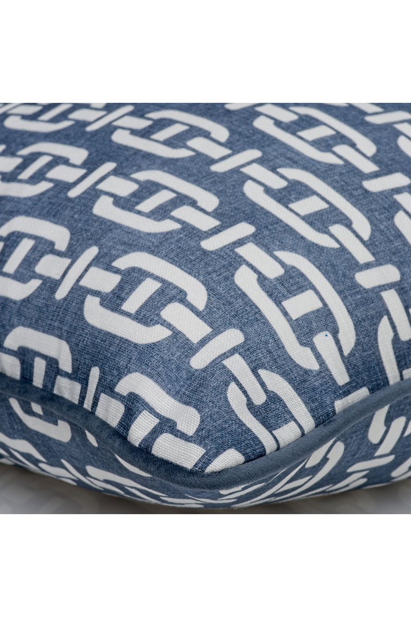 Coussin d'extérieur carré bleu marine et blanc | Andrew Martin Burlington | Meubleluxe.fr