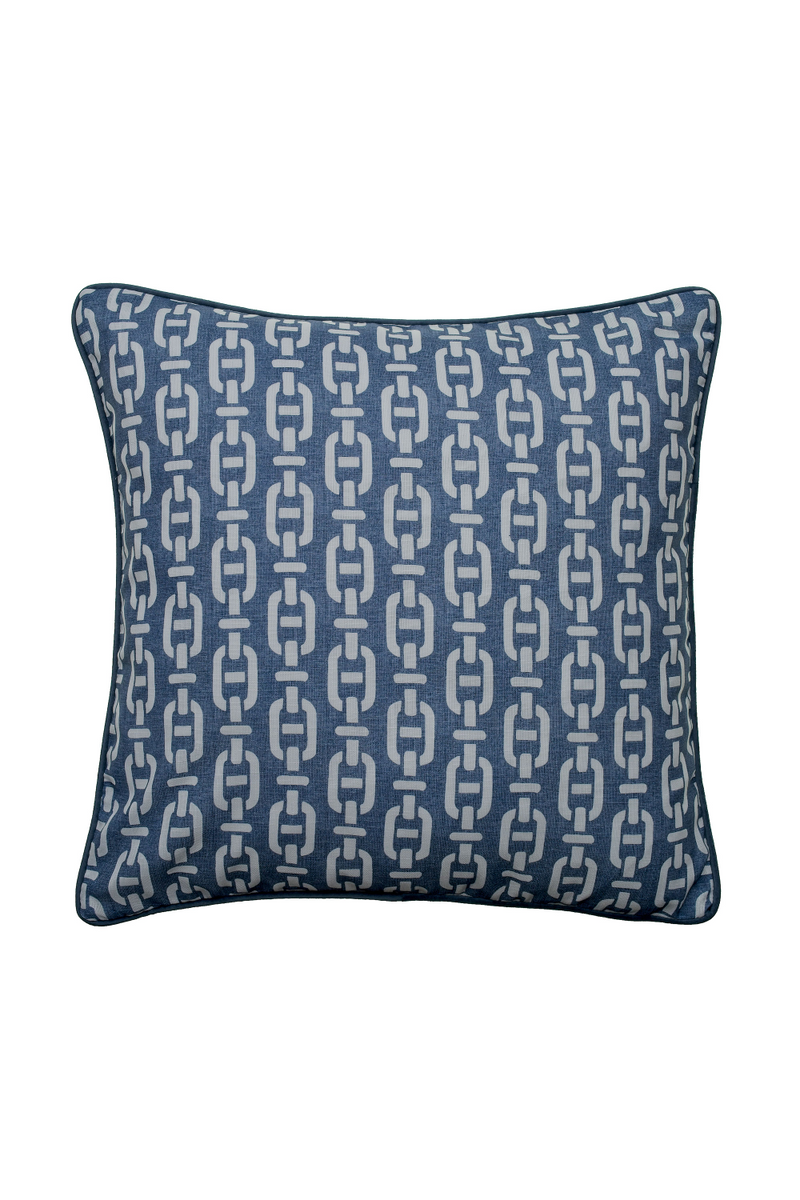 Coussin d'extérieur carré bleu marine et blanc | Andrew Martin Burlington | Meubleluxe.fr