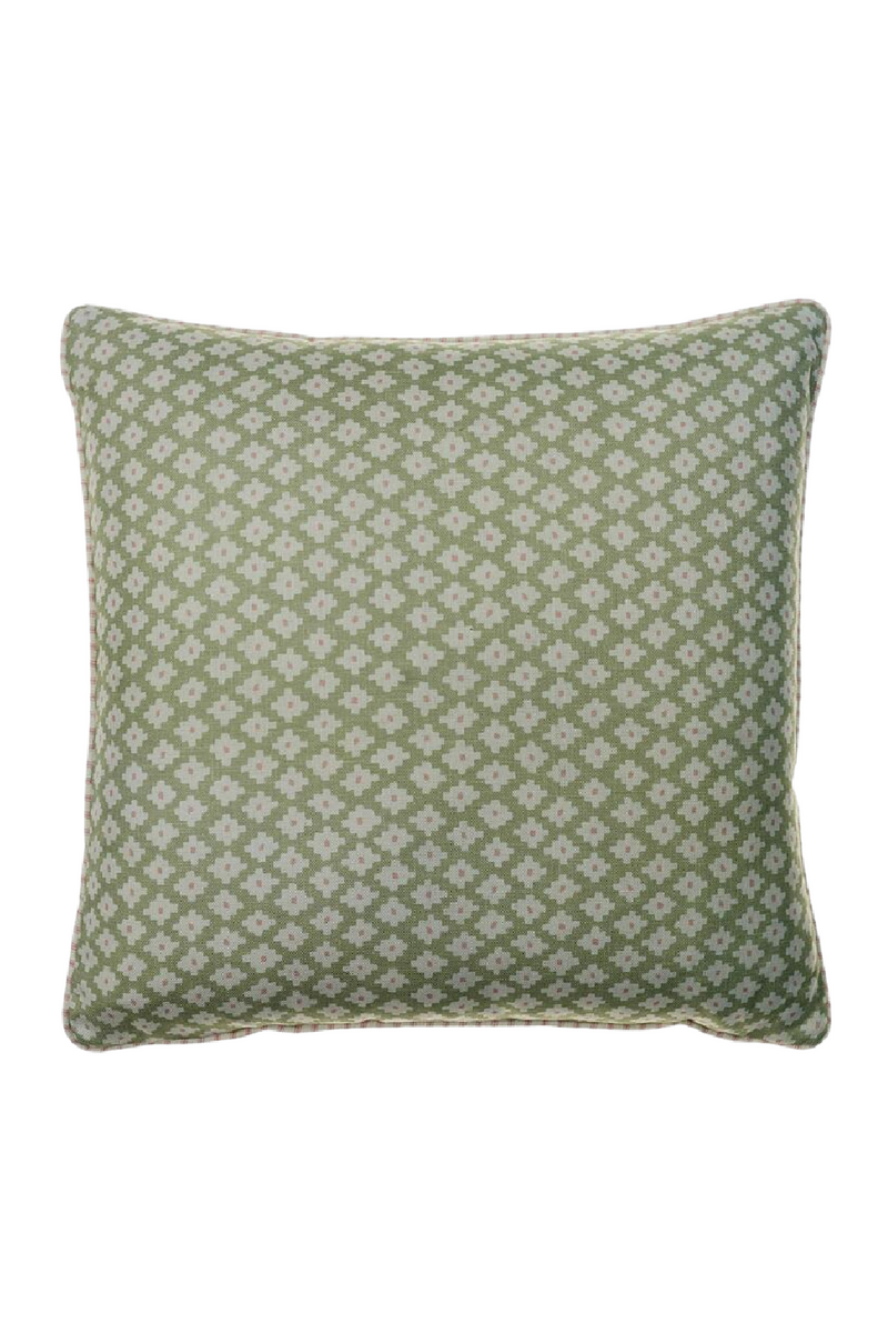 Coussin carré géométrique vert fenouil | Andrew Martin Maze  | Meubleluxe.fr