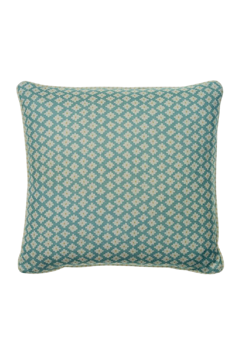 Coussin carré géométrique turquoise | Andrew Martin Maze  | Meubleluxe.fr