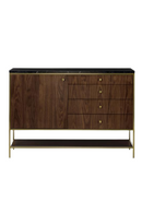 Buffet en bois avec dessus en marbre noir S | Andrew Martin Chester | Meubleluxe.fr