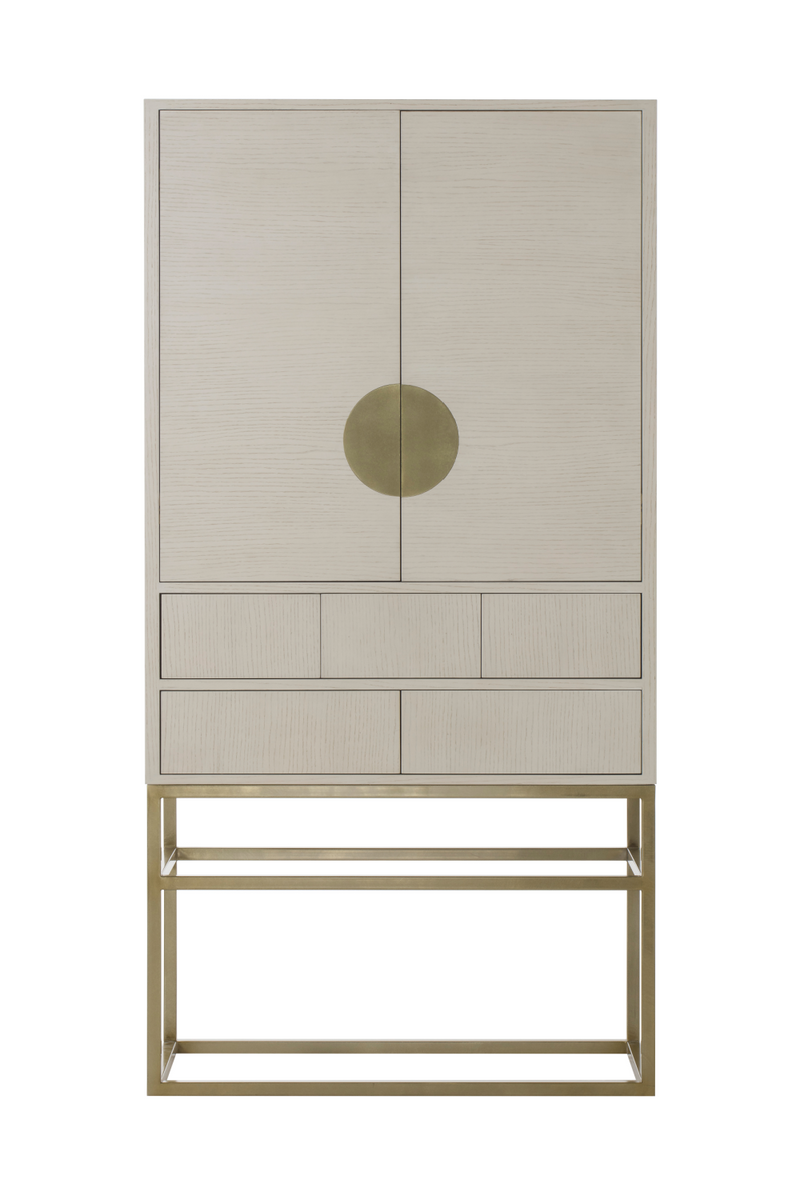 Armoire haute en bois et laiton vieilli | Andrew Martin Louis | Meubleluxe.fr