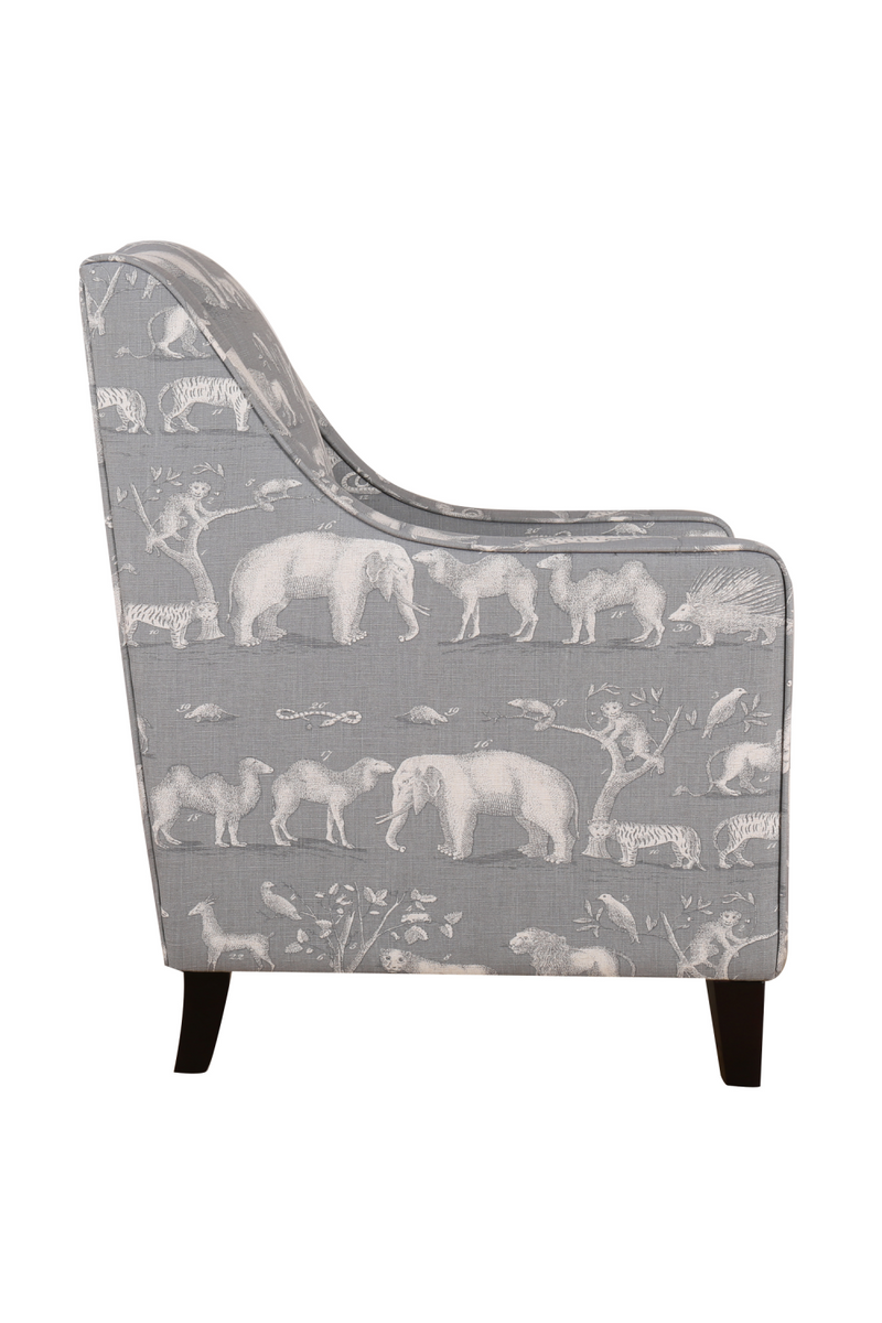 Fauteuil à motif animal gris | Andrew Martin Finbar | Meubleluxe.fr