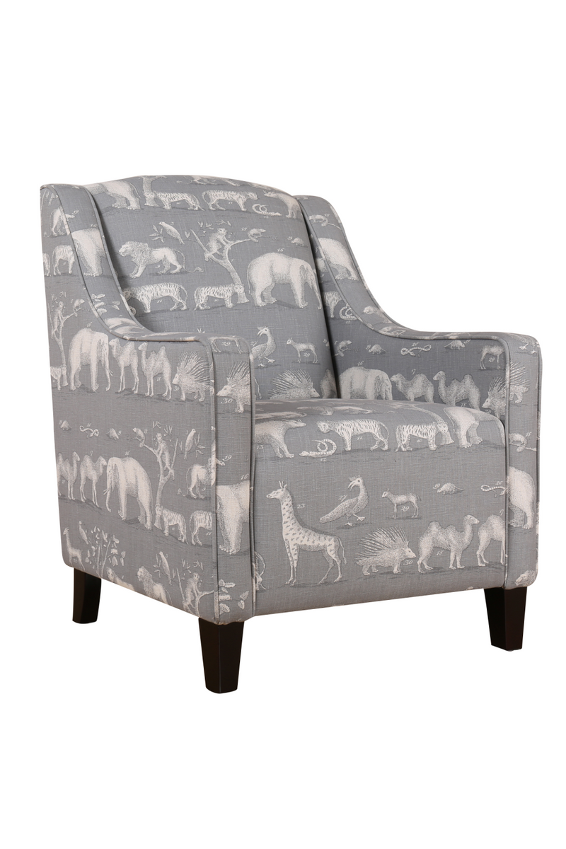 Fauteuil à motif animal gris | Andrew Martin Finbar | Meubleluxe.fr