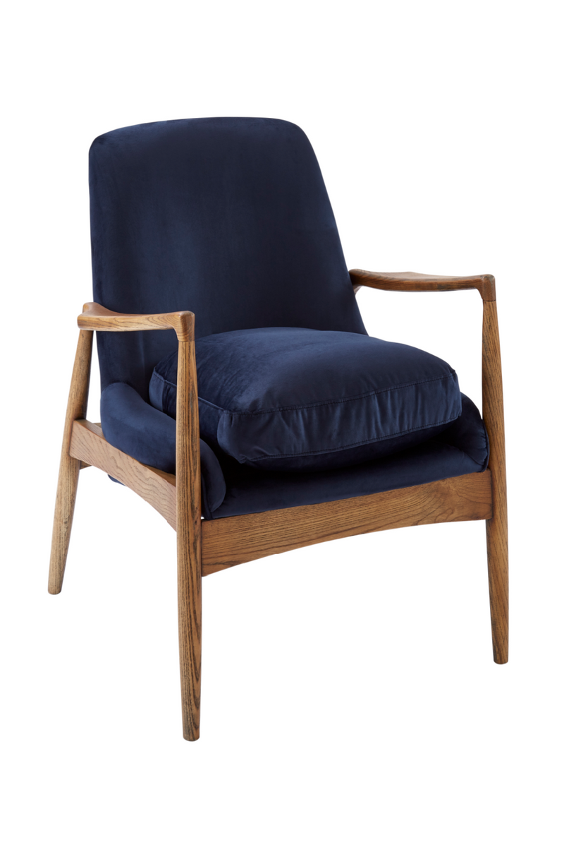 Fauteuil en velours bleu | Andrew Martin Crispin | Meubleluxe.fr