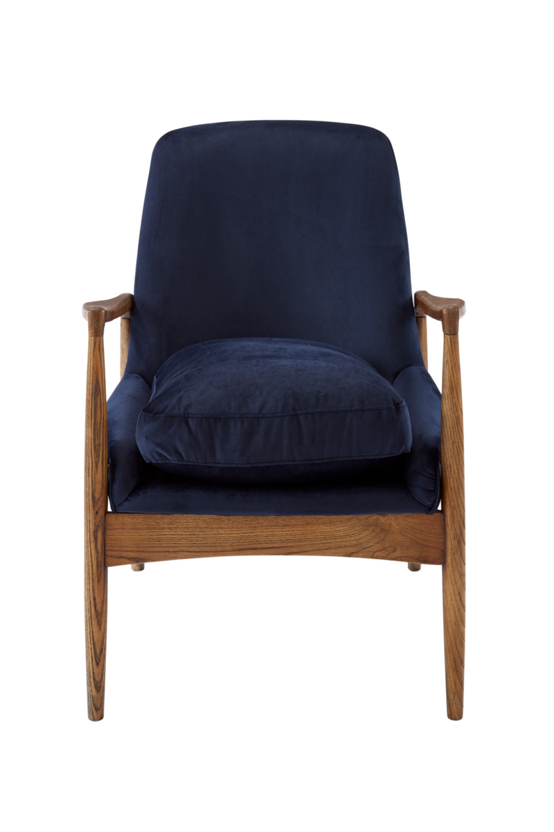 Fauteuil en velours bleu | Andrew Martin Crispin | Meubleluxe.fr