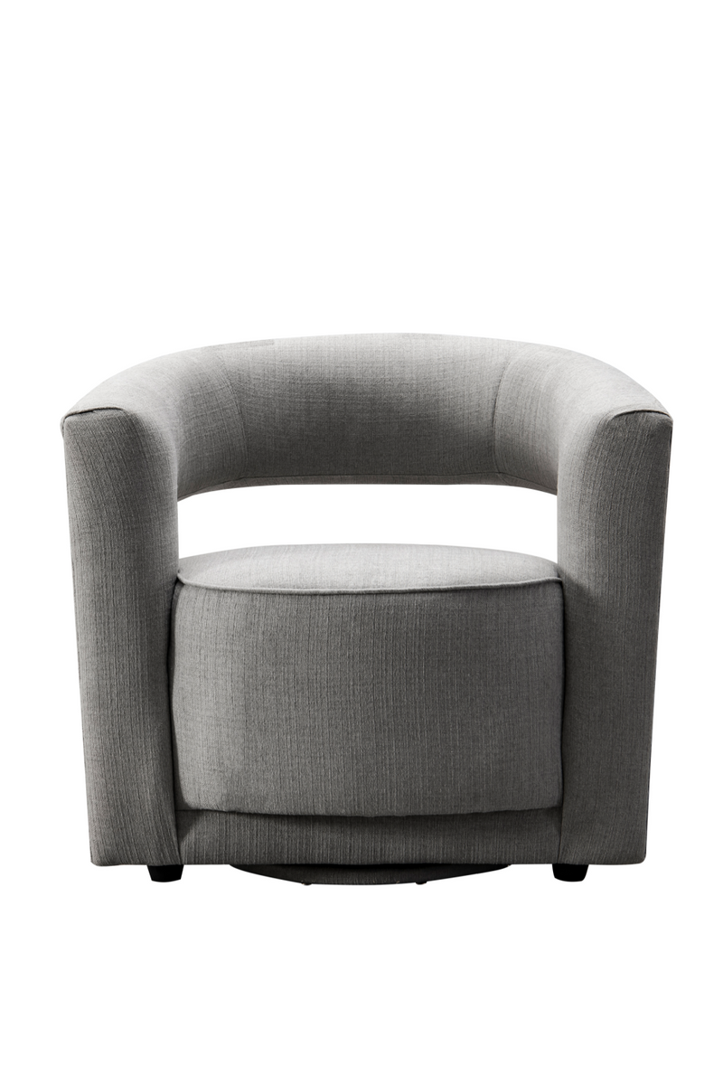 Fauteuil pivotant en tissu gris | Andrew Martin Madison | Meubleluxe.fr