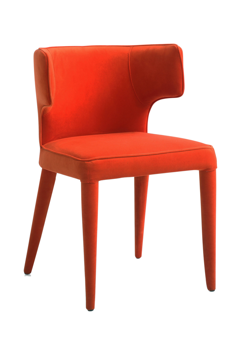 Chaise de salle à manger en velours orange | Andrew Martin Juno | Meubleluxe.fr