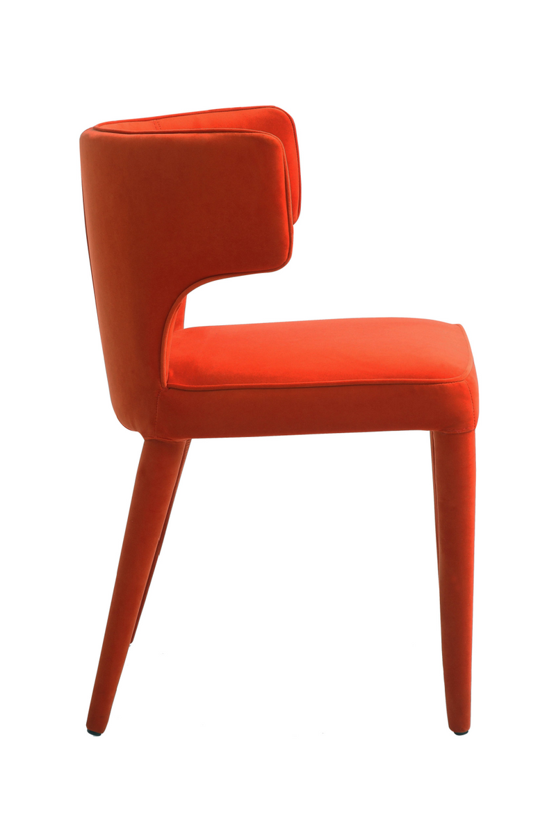 Chaise de salle à manger en velours orange | Andrew Martin Juno | Meubleluxe.fr