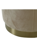 Pouf mi-haut arrondi en velours taupe | Andrew Martin Otis | Meubleluxe.fr