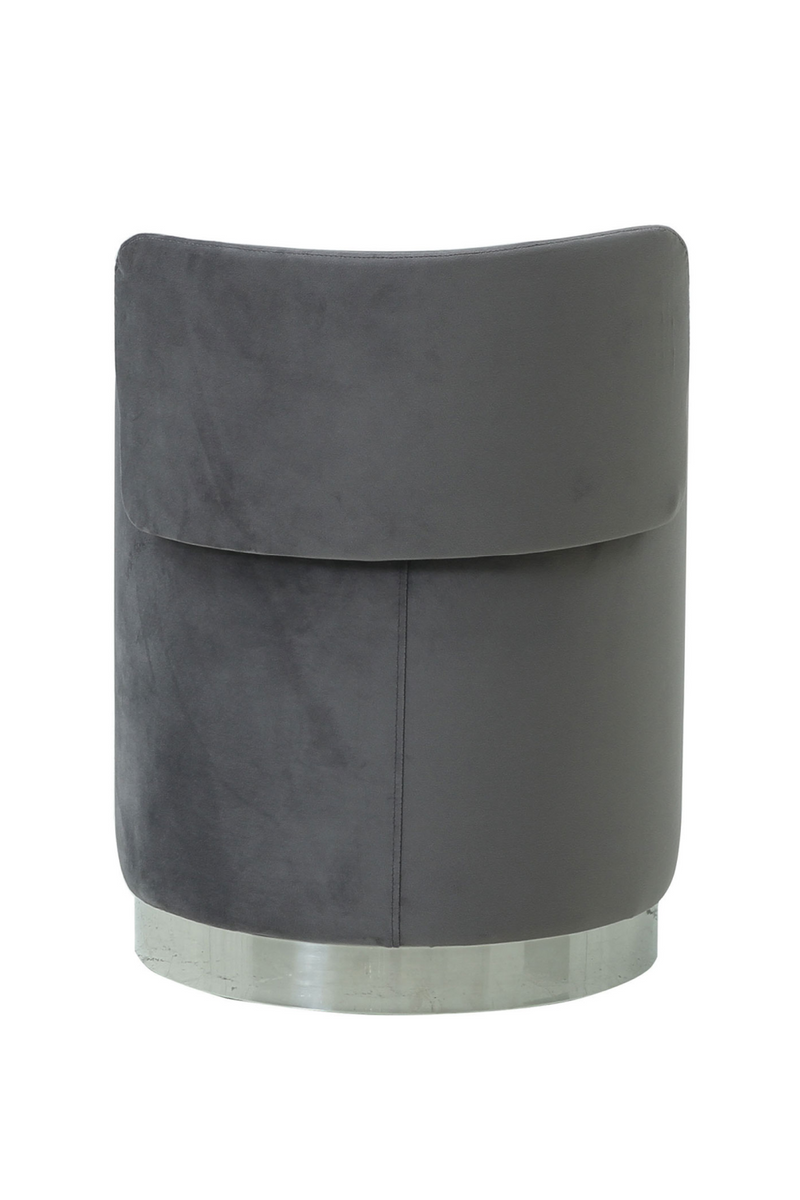 Pouf mi-haut arrondi en velours gris | Andrew Martin Otis | Meubleluxe.fr