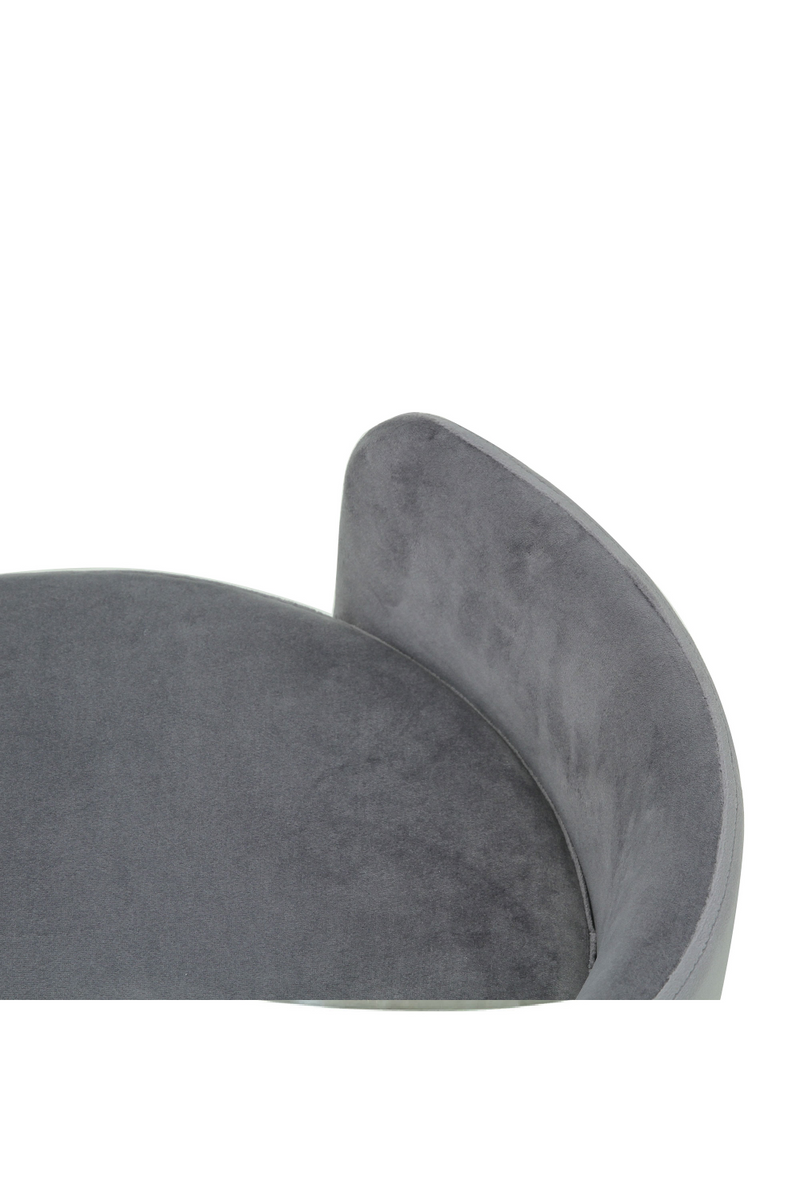 Pouf mi-haut arrondi en velours gris | Andrew Martin Otis | Meubleluxe.fr