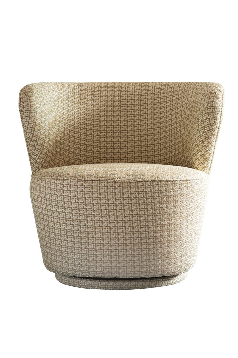 Fauteuil pivotant en tissu beige | Andrew Martin Dorothy | Meubleluxe.fr