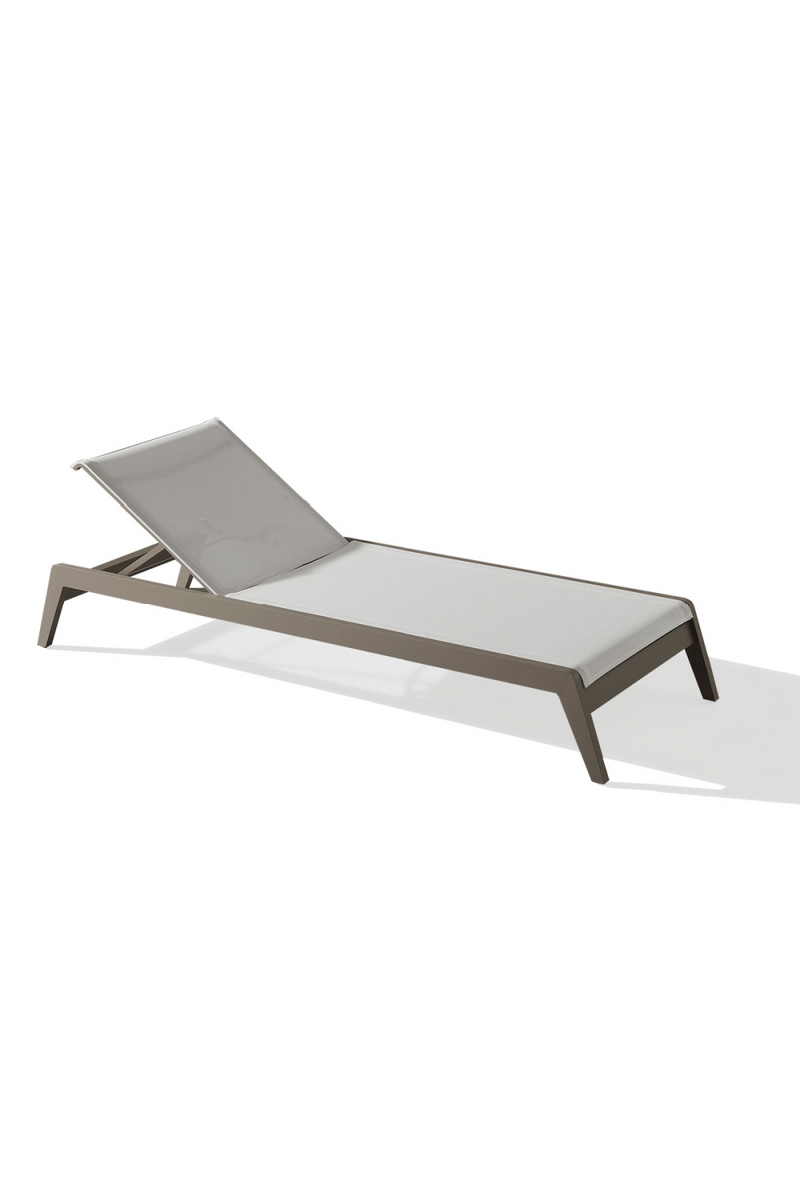 Chaise longue d'extérieur transat taupe | Andrew Martin Harlyn | Meubleluxe.fr