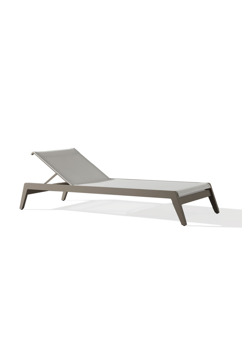 Chaise longue d'extérieur transat taupe | Andrew Martin Harlyn | Meubleluxe.fr