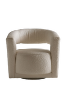 Fauteuil Pivotant Sculptural Bouclé Ivoire | Andrew Martin Madison | OROA.fr
