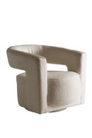 Fauteuil Pivotant Sculptural Bouclé Ivoire | Andrew Martin Madison | OROA.fr