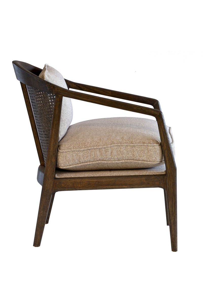 Fauteuil coussiné en bois foncé | Andrew Martin Celine | Meubleluxe.fr