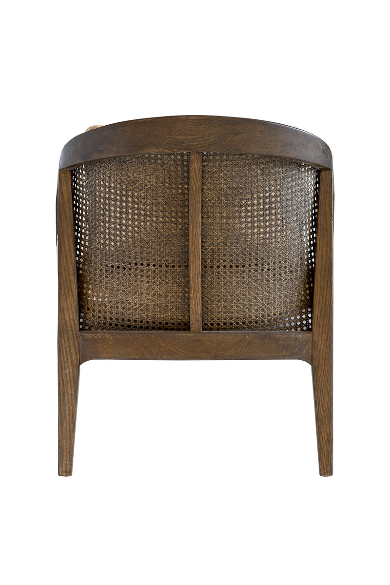 Fauteuil coussiné en bois foncé | Andrew Martin Celine | Meubleluxe.fr