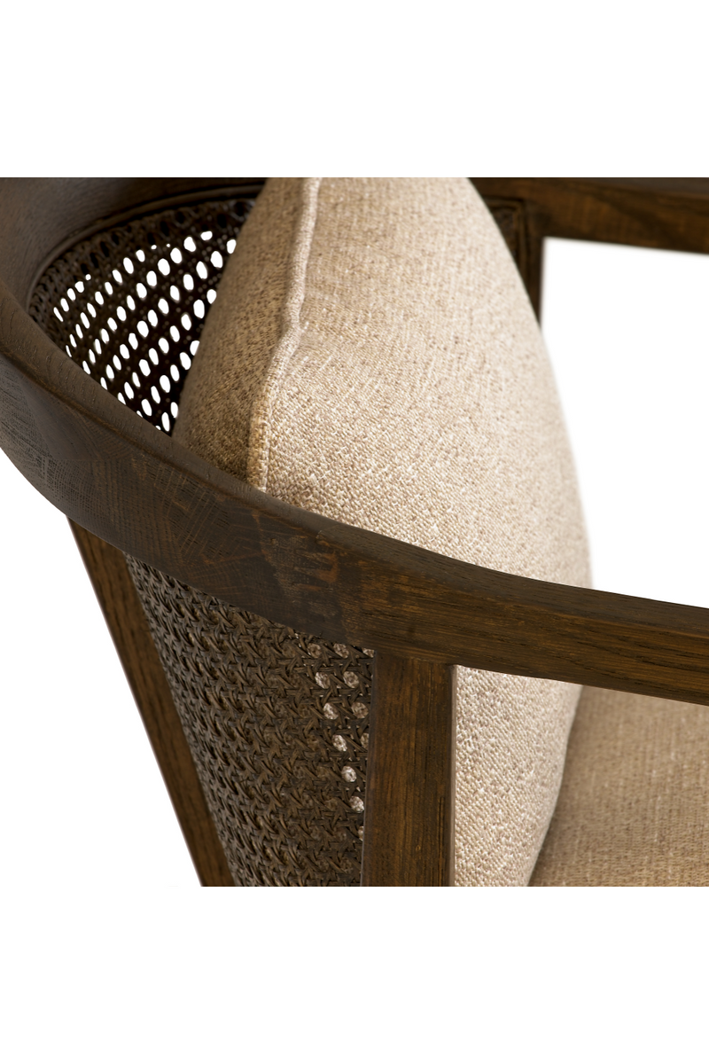 Fauteuil coussiné en bois foncé | Andrew Martin Celine | Meubleluxe.fr