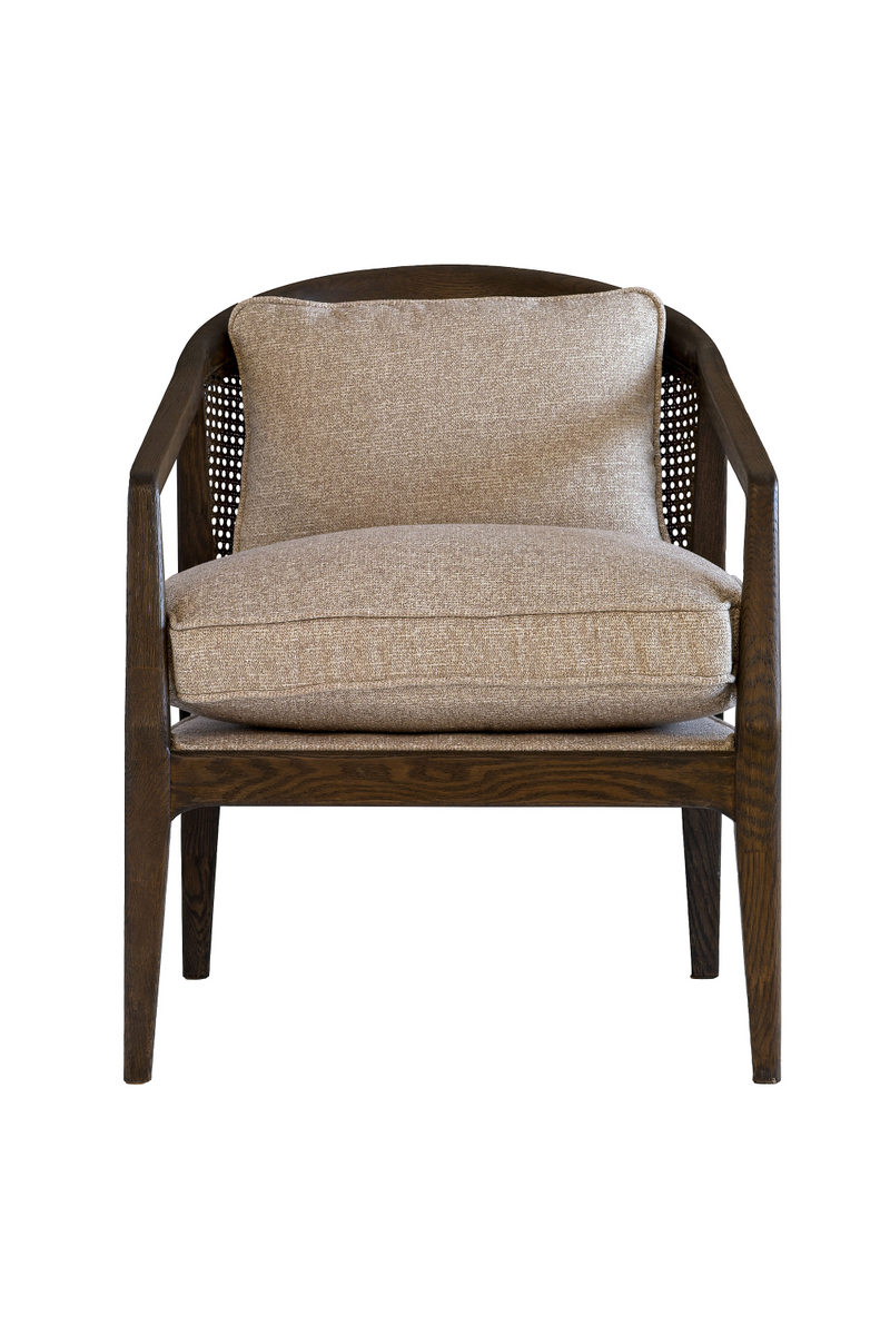 Fauteuil coussiné en bois foncé | Andrew Martin Celine | Meubleluxe.fr