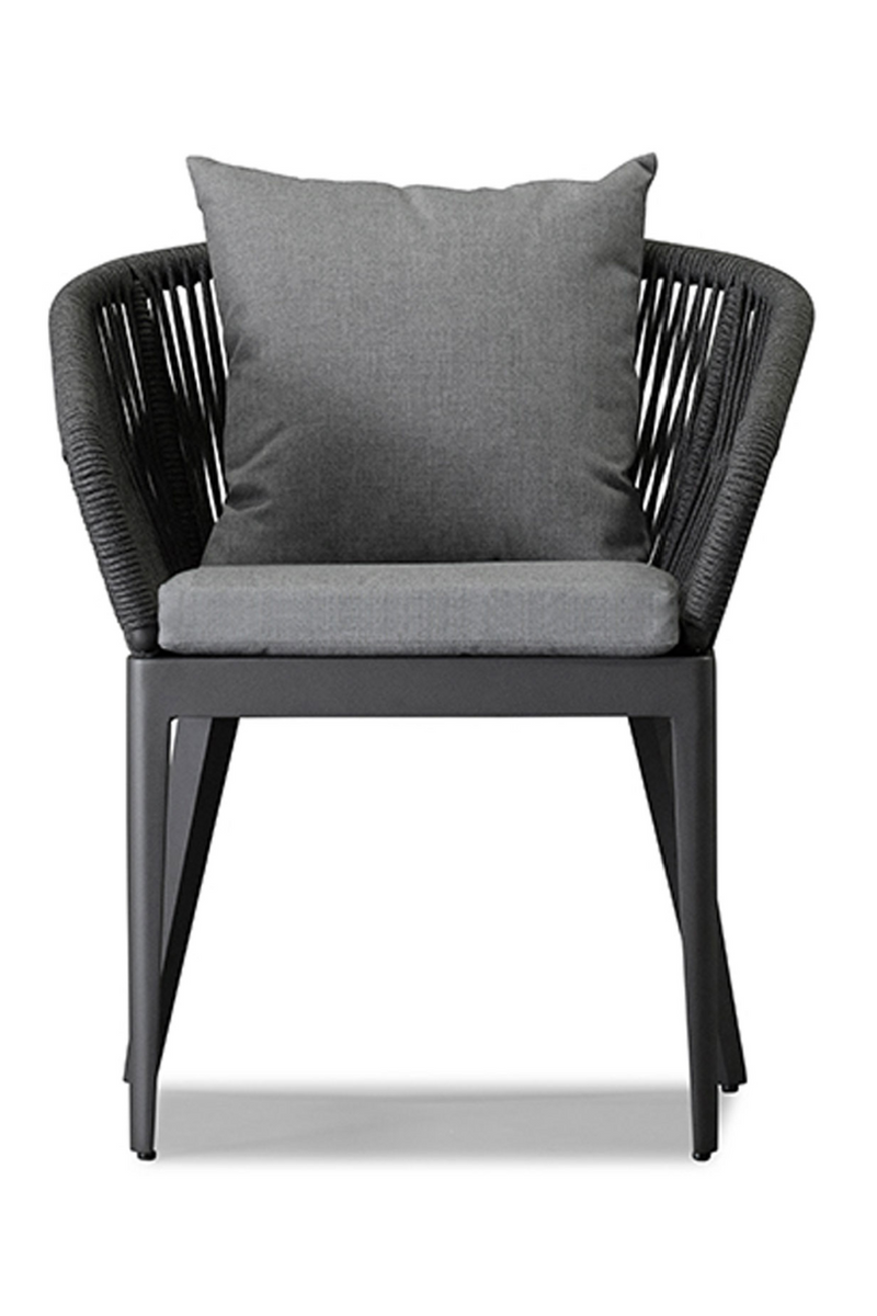 Chaise de salle à manger d'extérieur en graphite gris | Andrew Martin Voyage | Meubleluxe.fr