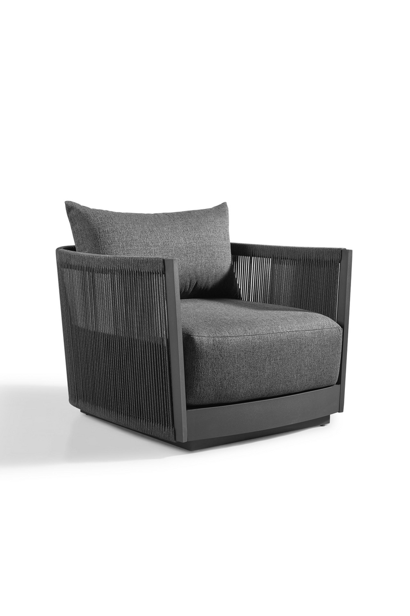 Fauteuil d'extérieur en graphite gris | Andrew Martin Bali | Meubleluxe.fr