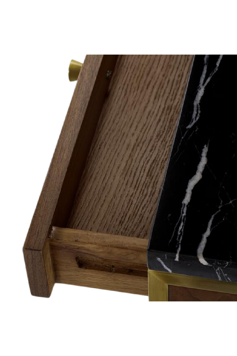 Console en noyer et en marbre | Andrew Martin Chester | Muebleluxe.fr