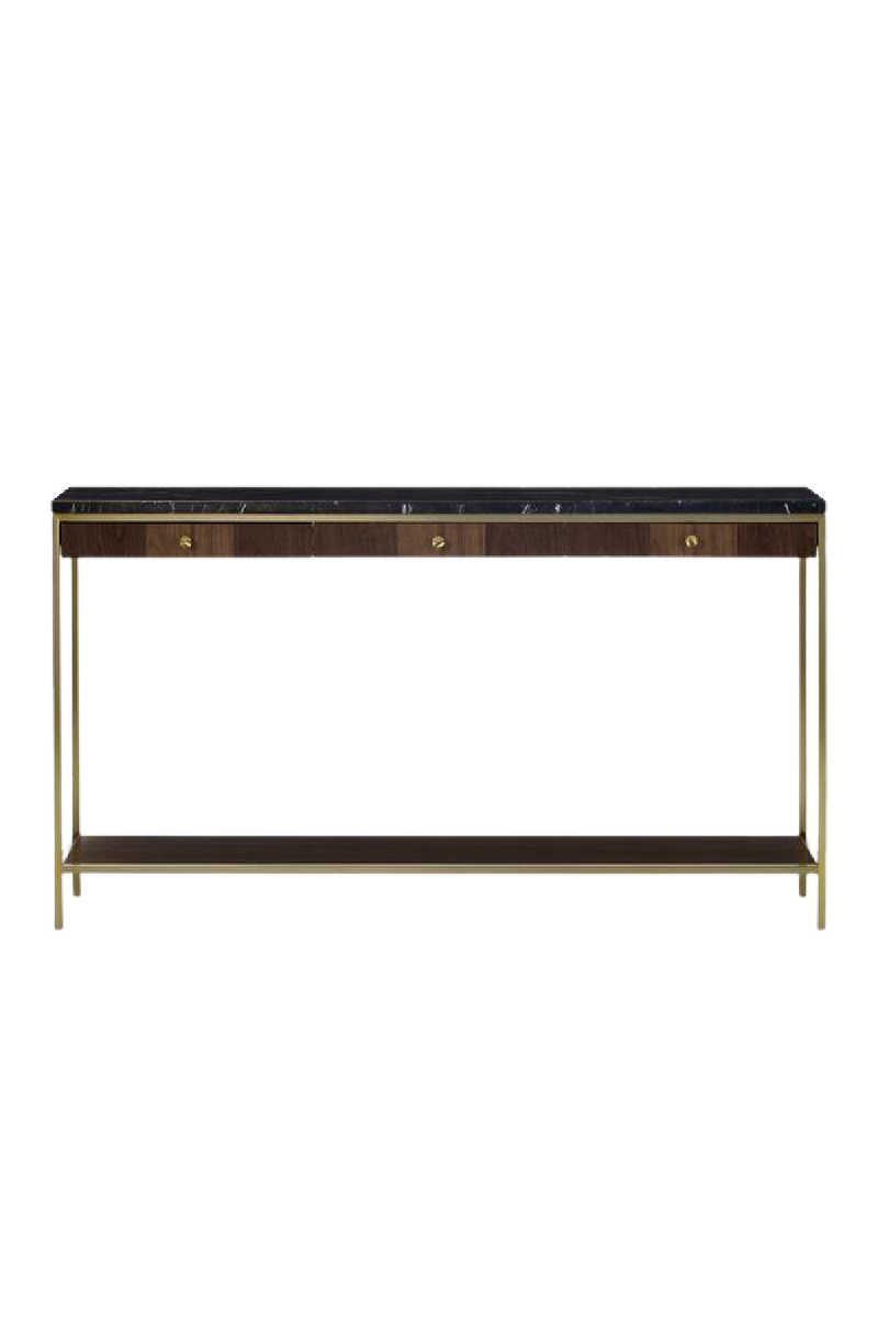 Console en noyer et en marbre | Andrew Martin Chester | Muebleluxe.fr