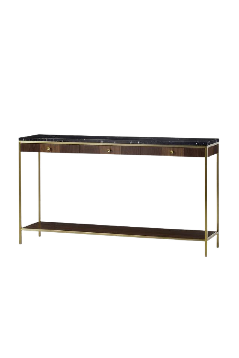 Console en noyer et en marbre | Andrew Martin Chester | Muebleluxe.fr