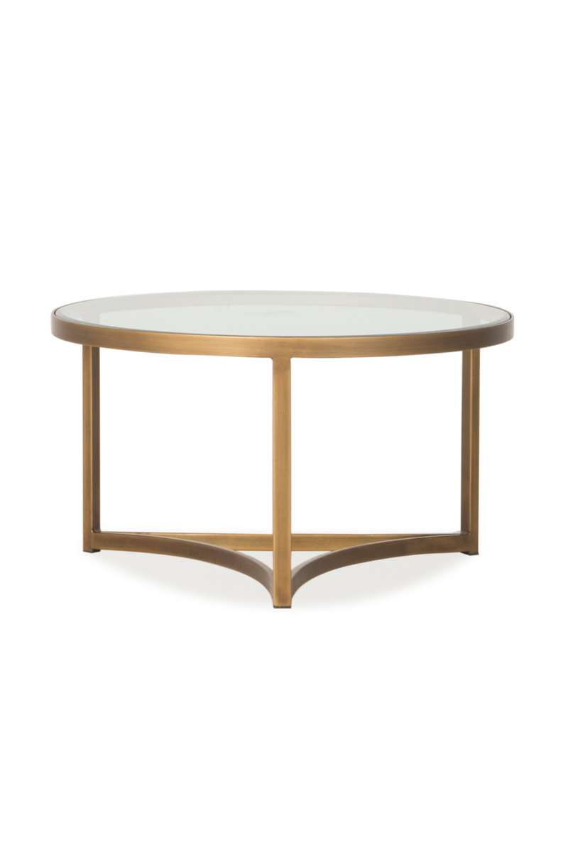 Table basse en laiton et en verre transparent | Andrew Martin Sundance M | Meubleluxe.fr