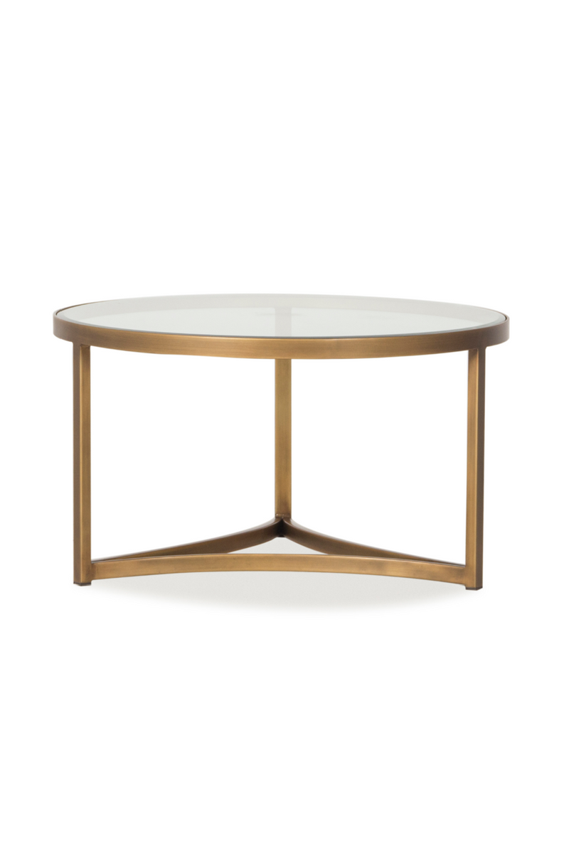 Table basse en laiton et en verre transparent | Andrew Martin Sundance M | Meubleluxe.fr