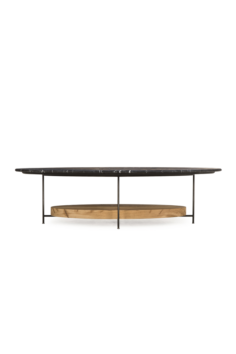 Table basse en marbre noir | Andrew Martin Olivia | Meubleluxe.fr