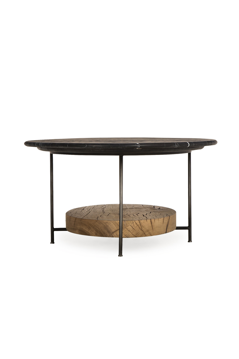 Table basse en marbre noir | Andrew Martin Olivia | Meubleluxe.fr