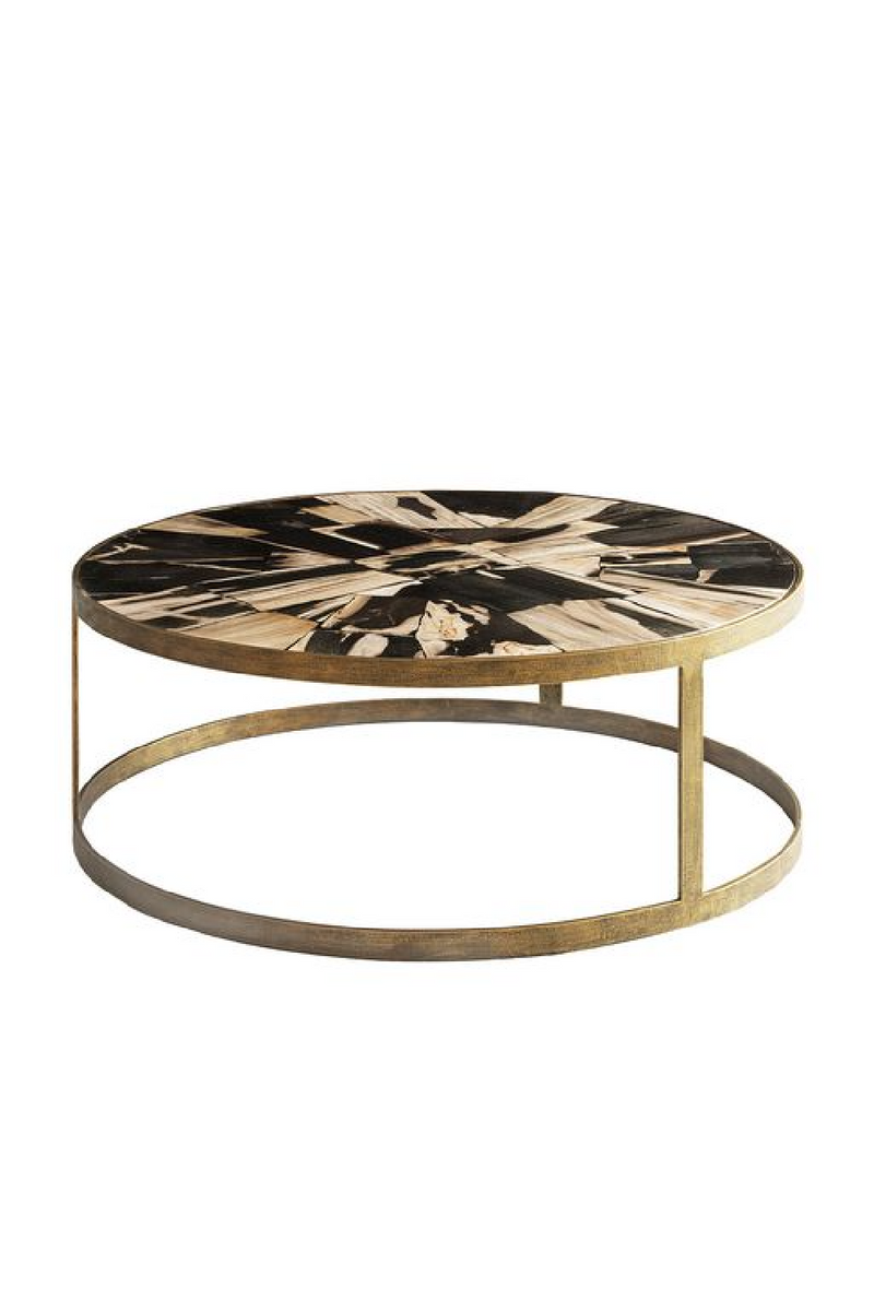 Table basse dorée en bois | Andrew Martin Carlos | Meubleluxe.fr